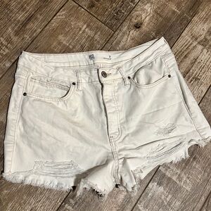 RSQ distressed cut off off-white jeans shorts-vintage high rise